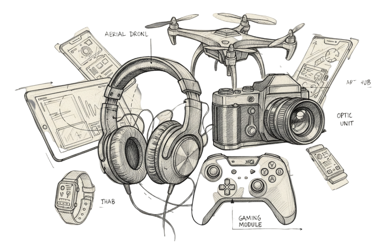 gadgets art drawing